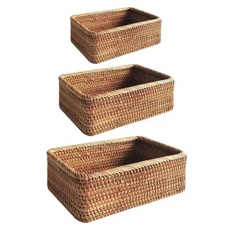 Handwoven Rattan Willow Basket for Storage