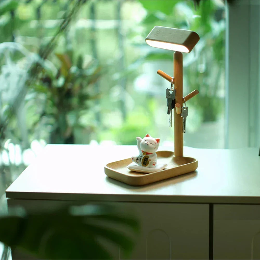 Elegant dimmable table lamp with storage