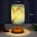 Dimmable LED bedside lamp with fabric shade in plum blossom – Perfect bedroom night lamp