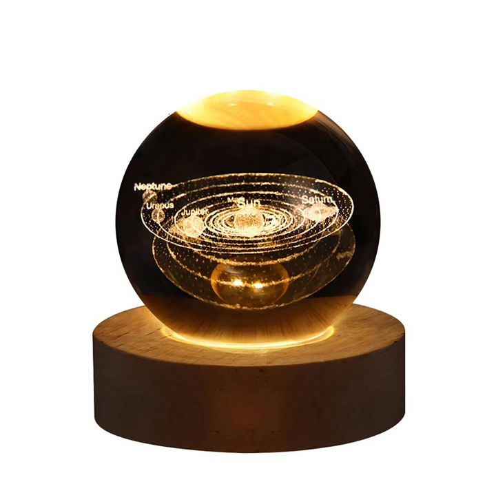 2.36 in RGB Crystal Ball Night Light with Milky Way and Moon - Cosmos-Inspired Bedside Decoration
