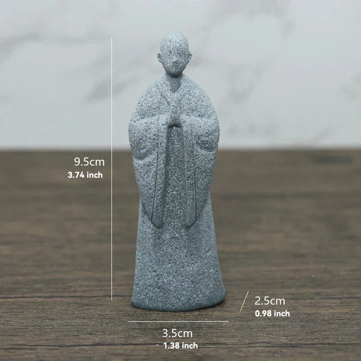 Buddha Stone Statue Small Buddhist Monks Tibetan Buddhism Figures Zen Garden Ornament Meditation Home Aquarium Decoration