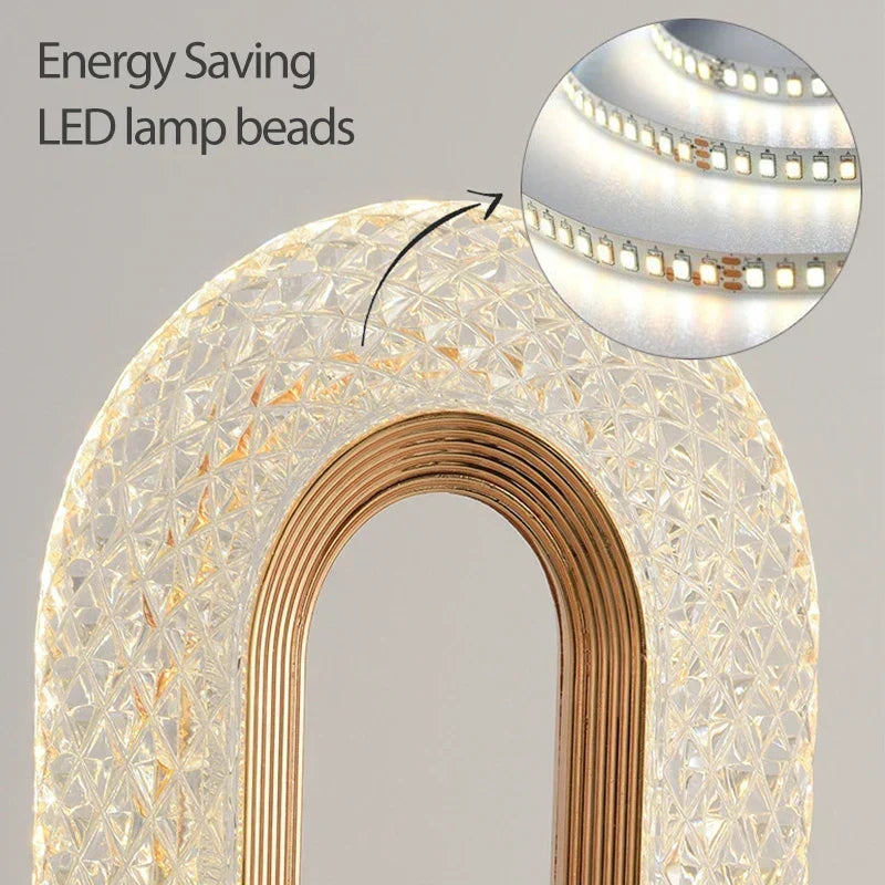 Crystal LED Table Lamp: Dimmable, USB Charging, Touch &amp; Remote Control