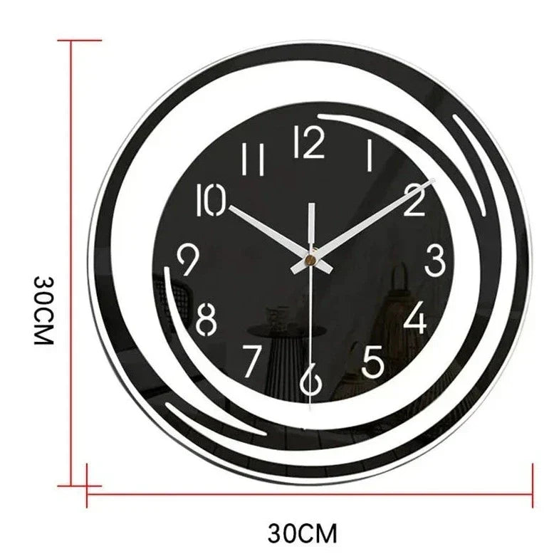 Acrylic Wall Clock - Scandinavian Design - Black - Clock