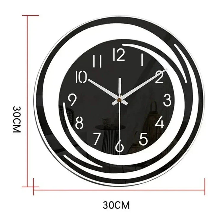 Acrylic Wall Clock - Scandinavian Design - Black - Clock