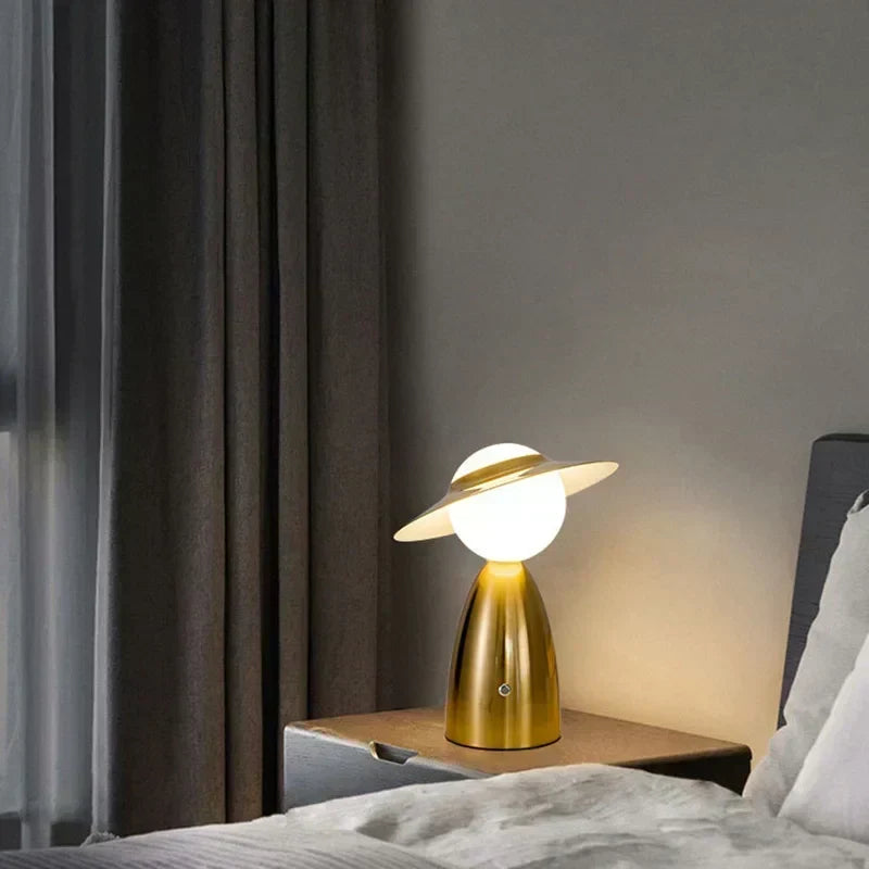 Battery Table Lamp Man with Hat