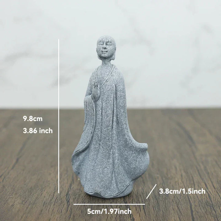 Buddha Stone Statue Small Buddhist Monks Tibetan Buddhism Figures Zen Garden Ornament Meditation Home Aquarium Decoration