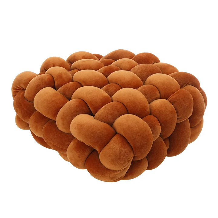Living Room Soft Plush Knot Pillow Sofa Pillow Solid colour Square Handwoven Home Throw Pillow Square Woven Seat Cushion Pillow