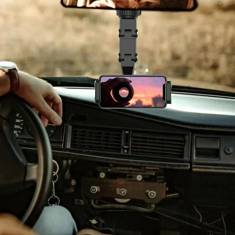 360° Car Phone Holder Mount for Rearview Mirror