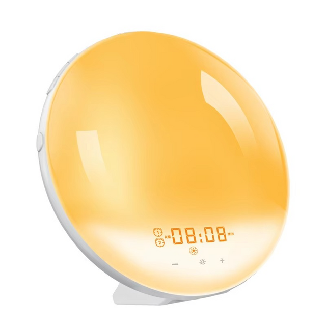 Wake Up Light Alarm Clock with Sunrise Simulation, Sunset Mode, Night Light and FM Radio