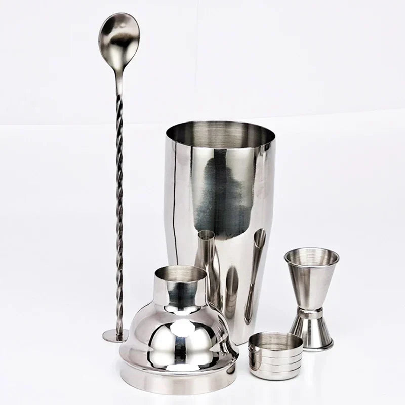 550 ml/750 ml Stainless Steel Cocktail Shaker Mixer Drink Bartender Set Bar Set Tools With Wine Rack Stand Tool for Birthday Gift