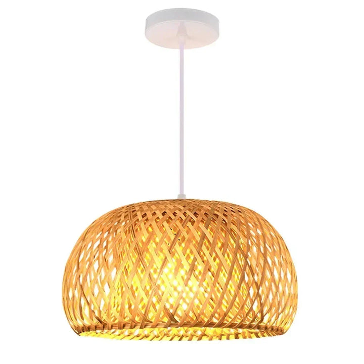 Luxora Handwoven Bamboo Pendant Light - Eco-friendly Ceiling Lamp
