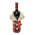 Christmas bottle cover with fur collar – festive cover for wine bottles, gnome decoration for Christmas, perfect as gift wrapping |