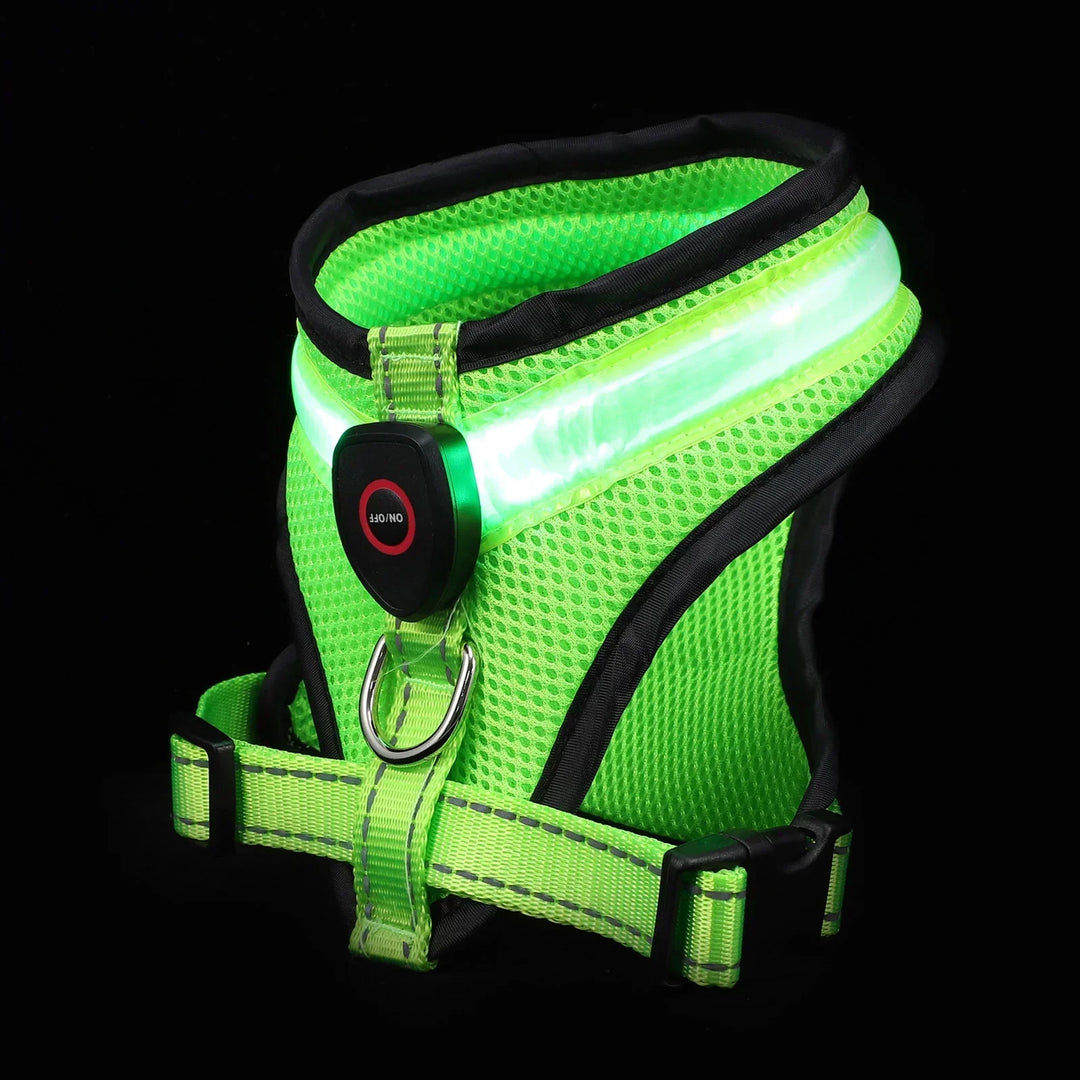 LED Dog Harness USB rechargeable &amp; adjustable