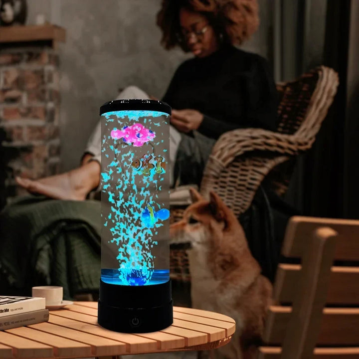 Simulated Led colorful Large Bubble Fish Light Aquarium Tank Usb Night Light for Home Desk Bedroom Living Room