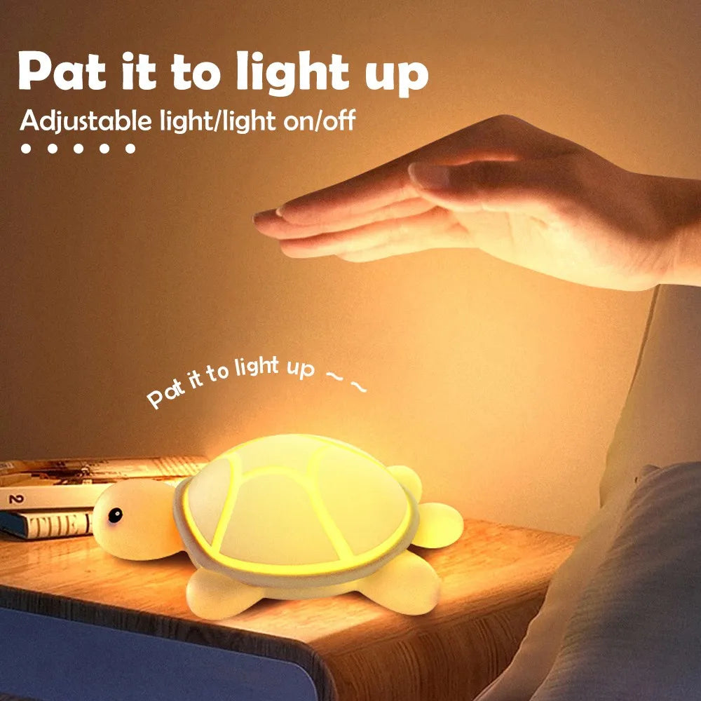 ShellGlow LED Night Light | Cute Turtle | Soft Silicone | color Change &amp; Warm Light | USB-C Rechargeable | 10.2 × 15.8 × 6.1 cm