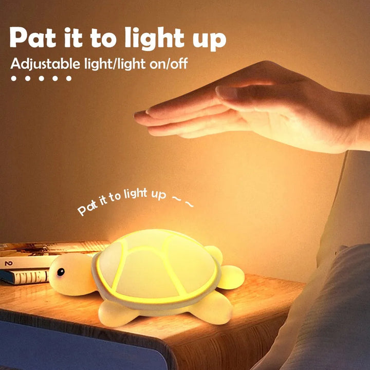 ShellGlow LED Night Light | Cute Turtle | Soft Silicone | color Change &amp; Warm Light | USB-C Rechargeable | 10.2 × 15.8 × 6.1 cm