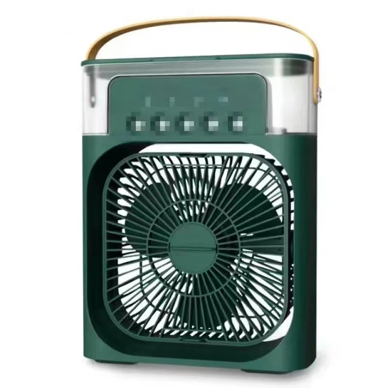 Portable USB Electric Fan with LED Night Light and Water Mist - 3-in-1 Air Humidifier for Home |