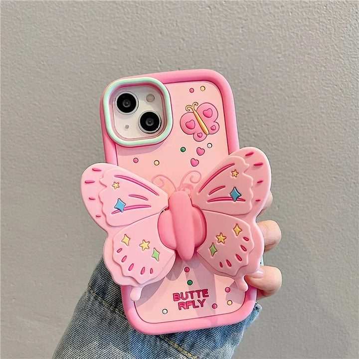 Lovely 3D Folded Butterfly Shockproof iPhone Case