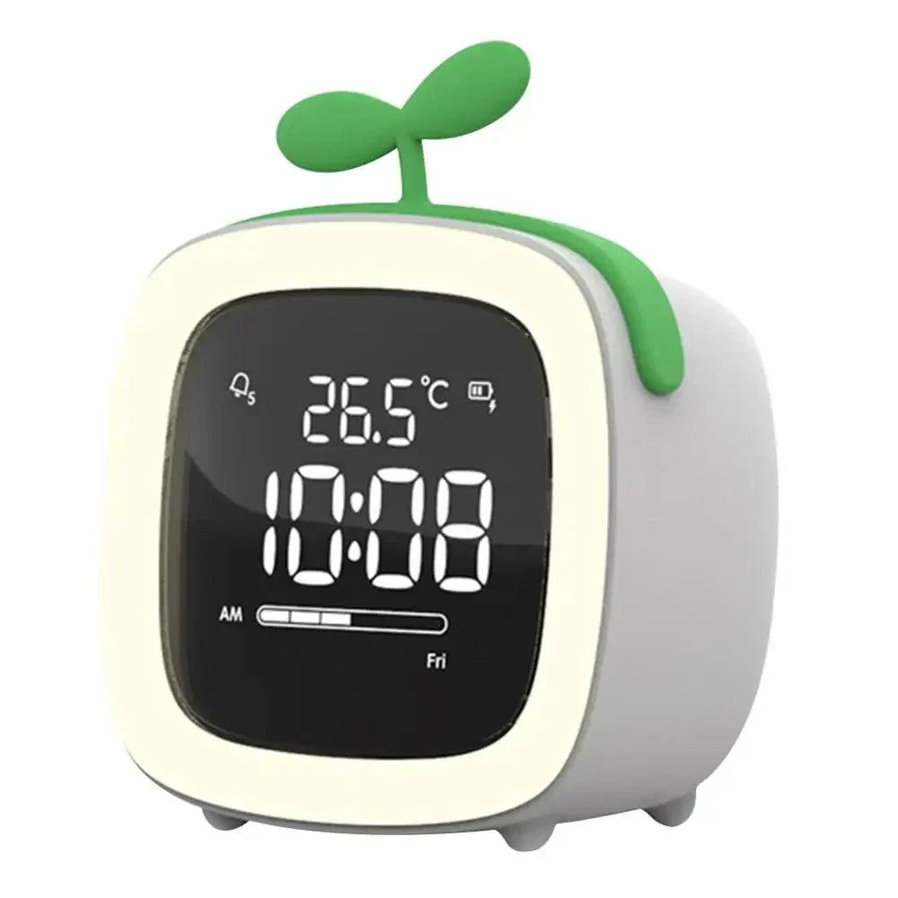 Cartoon Bunny LED Alarm Clock with Night Light – Rechargeable, Cute Digital Display for Kids &amp; Bedrooms