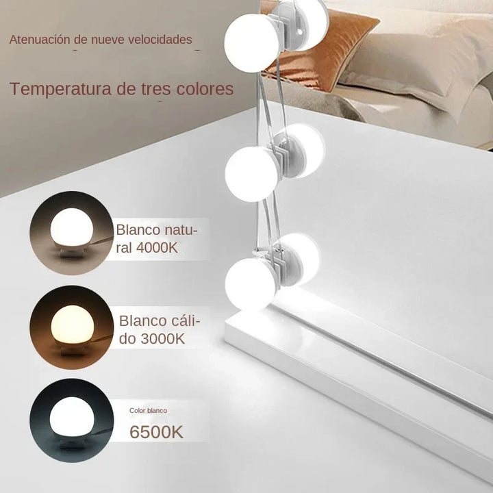 Glamora | LED Makeup Mirror Light Set | 10 Hollywood-Style Lamps | USB, Dimmable &amp; 3 color Modes