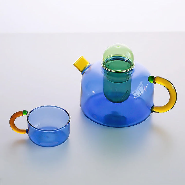 colorful glass tableware