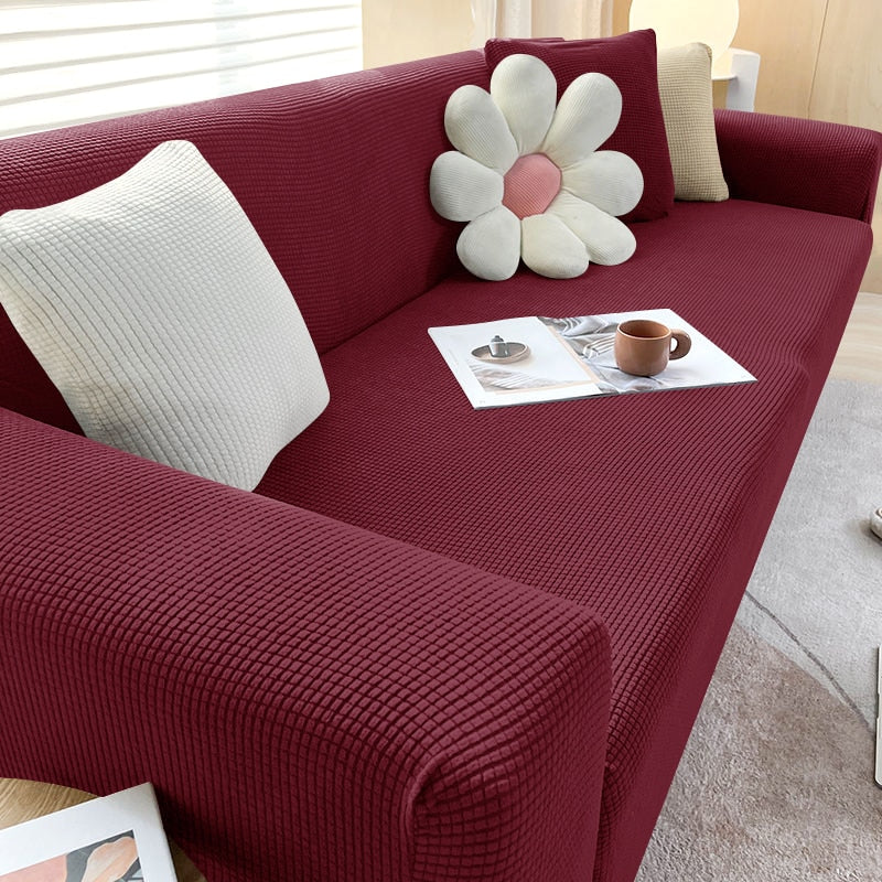 Textured Stretch Sofa Cover | Non-Slip, Machine Washable &amp; Protective for 1-Seater, 2-Seater, and 3-Seater Sofas