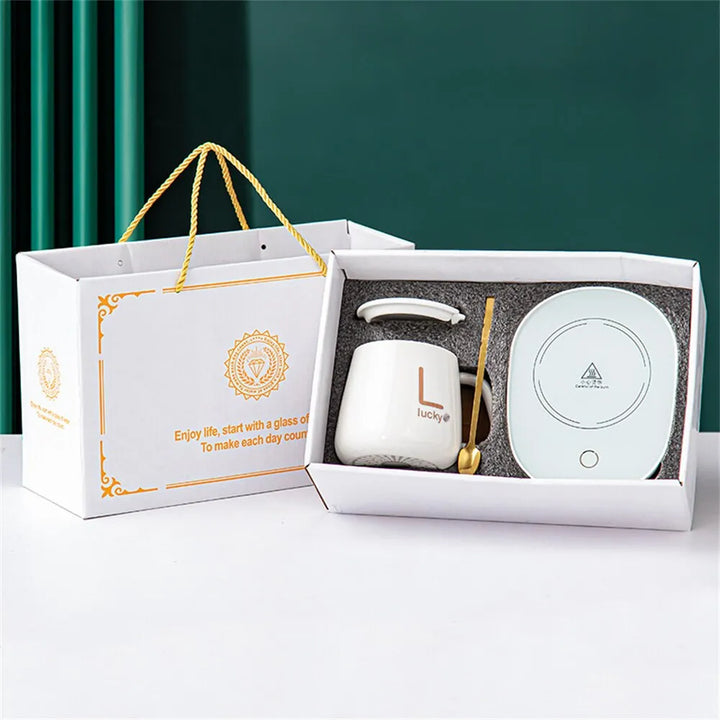 Smart Ceramic Mug Heater Cup Coaster Warmer Thermostat Coffee Heating Electric Mug Set Milk Tea Heating Water Home Office Gift