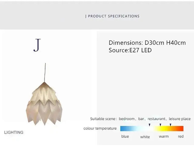 Elegant origami-inspired paper lantern