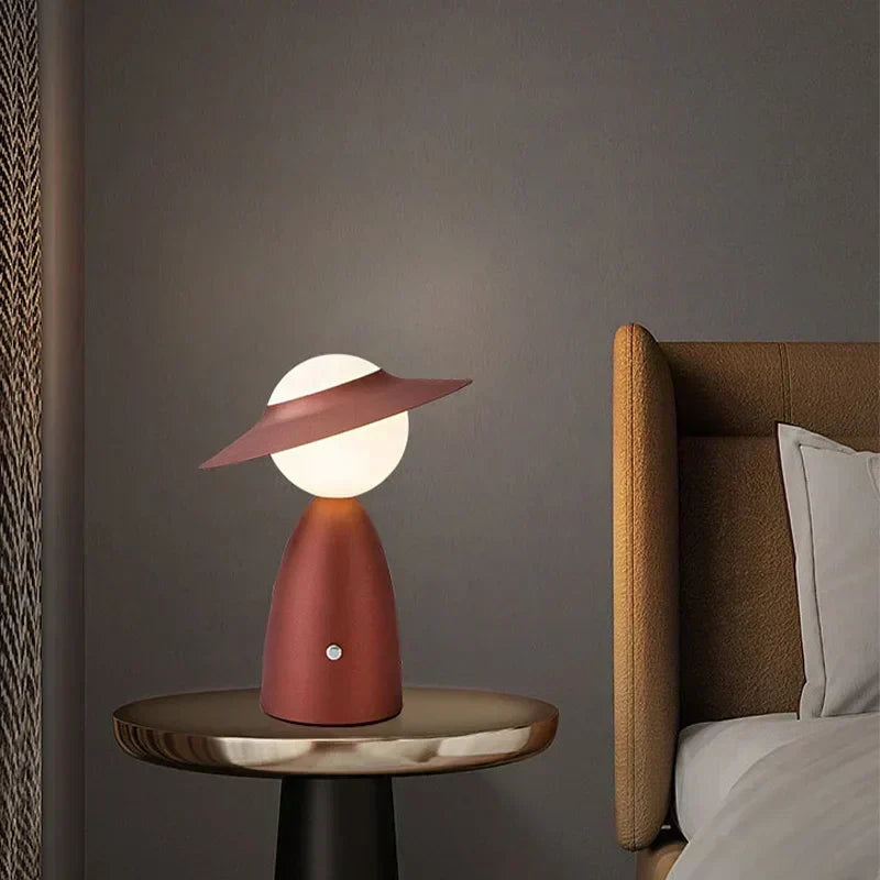 Battery Table Lamp Man with Hat