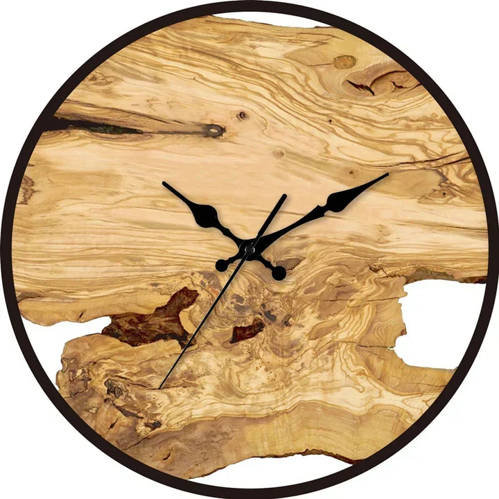 Silent wall clock made of acrylic and wood