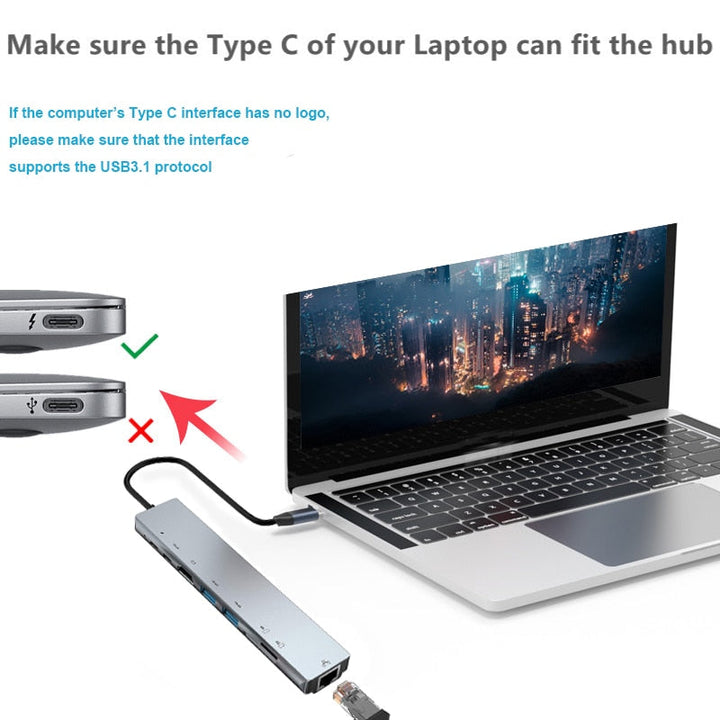 Thunderbolt 3 USB-C Hub with HDMI, PD, SD/TF for MacBook Air M1 and iPad Pro