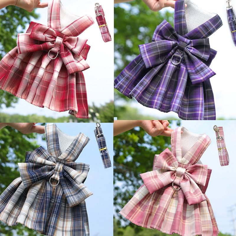 Adjustable Dog Harness with Elegant Bow for Stylish Walks