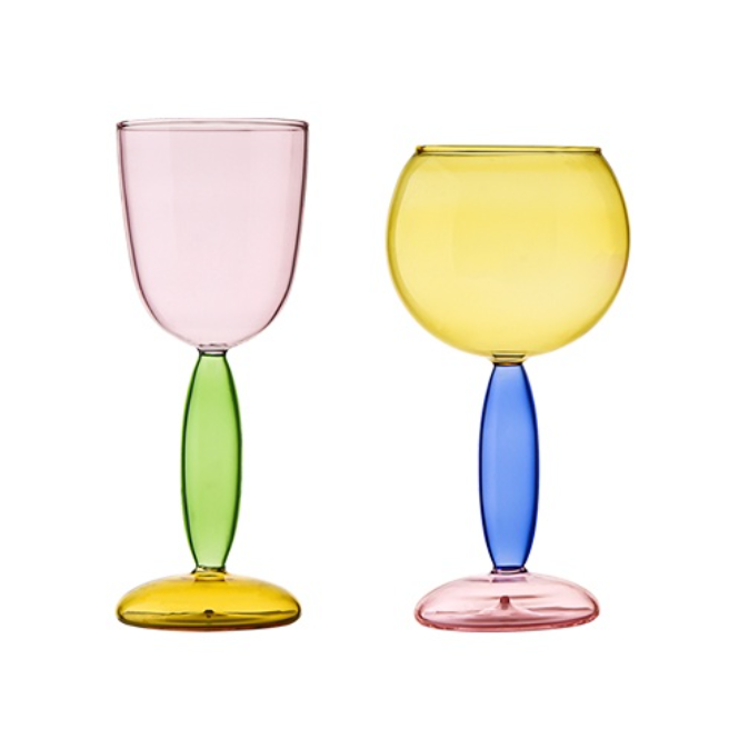 Borosilicate 3-color Glassware - Wine Glass