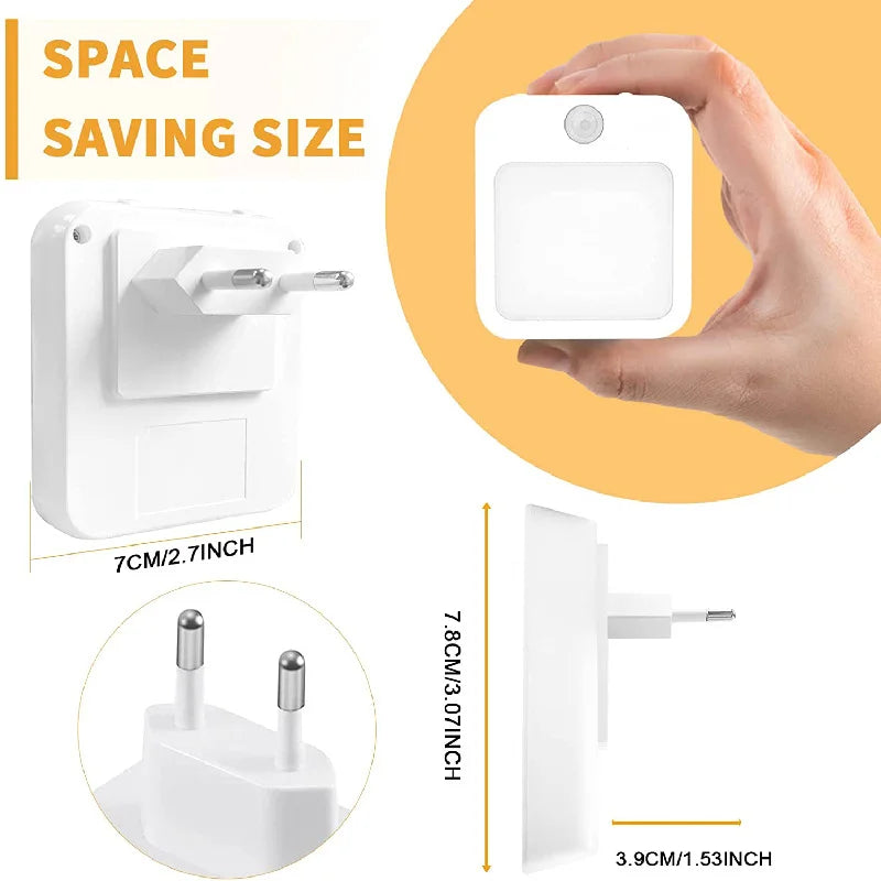 Sensilux Mini LED Night Light | With Motion Sensor | Warm &amp; Cool White | For Hallway, Bedroom &amp; Bathroom