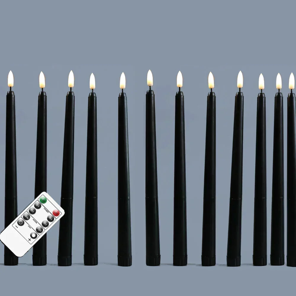 Black LED tealights without flame with remote control for an unforgettable atmosphere