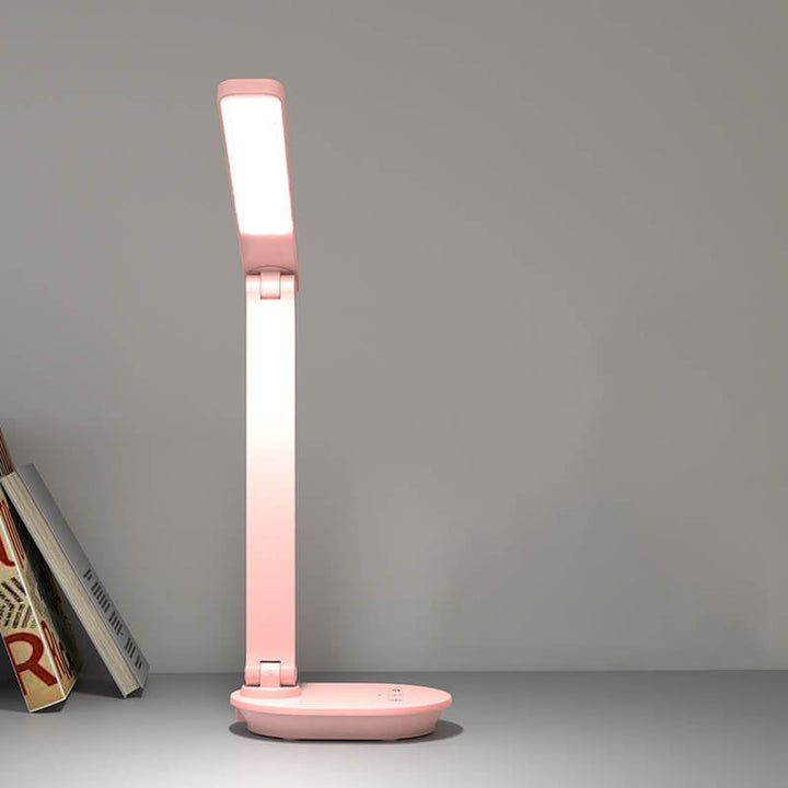 Modern double foldable eye care wireless rechargeable LED desk lamp