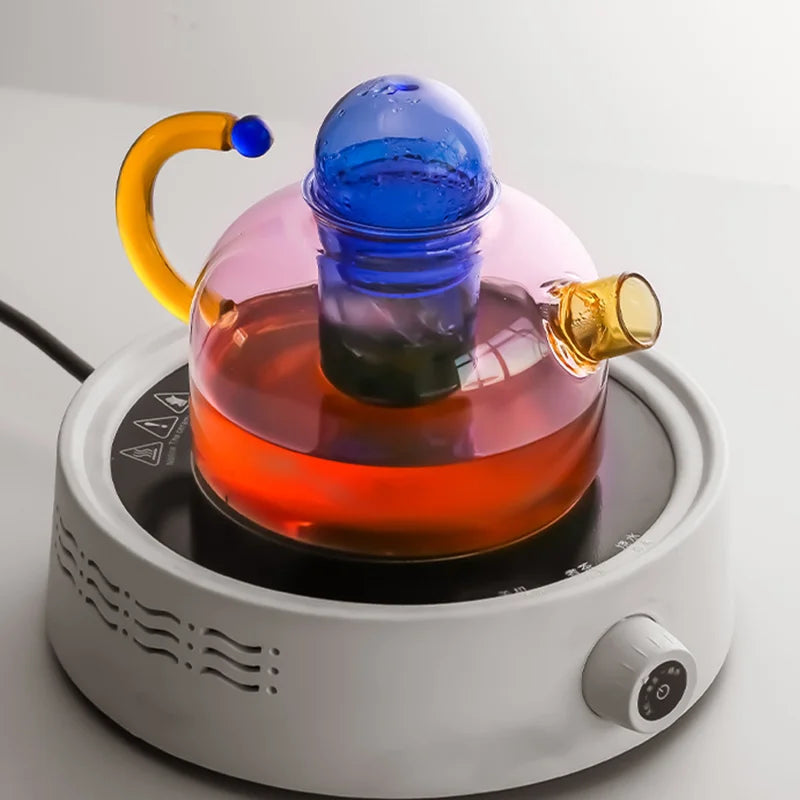 Contrasting color Glass Tea Set