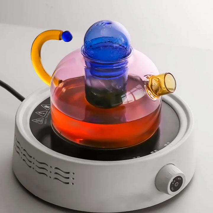 Contrasting color Glass Tea Set