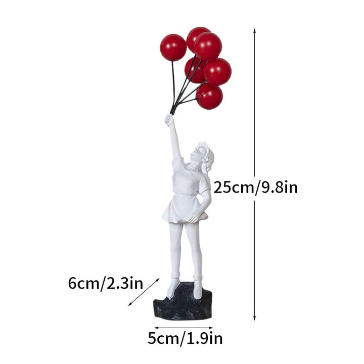 Dropshipping Banksy Sculpture Collection Flower Thrower Statue Pop Art Modern Balloon Girl Figurine Office Home Decoration