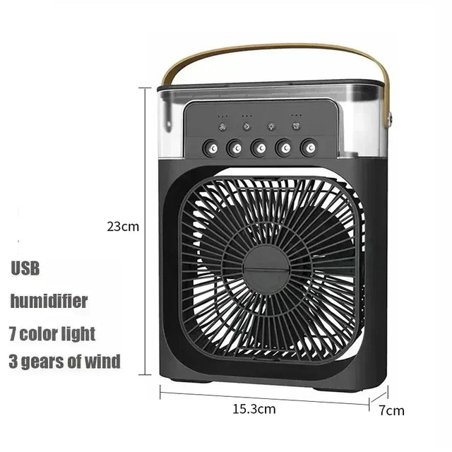 3-in-1 Mini Air Cooler Fan – Portable Household Air Conditioner with LED Night Light, Humidifier, and Adjustable Air for Home & Office |