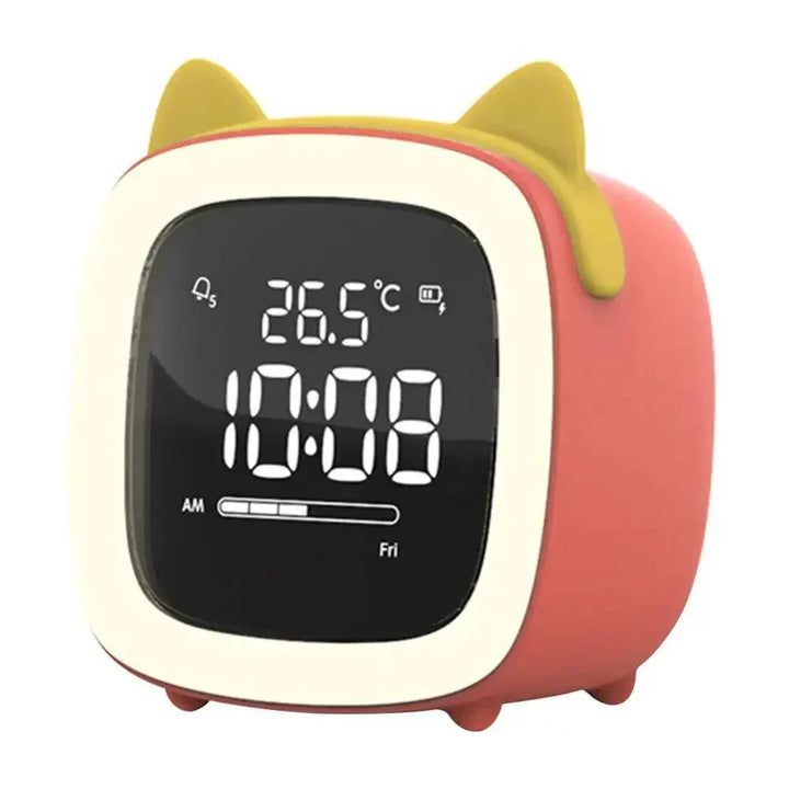 Cartoon Bunny LED Alarm Clock with Night Light – Rechargeable, Cute Digital Display for Kids &amp; Bedrooms
