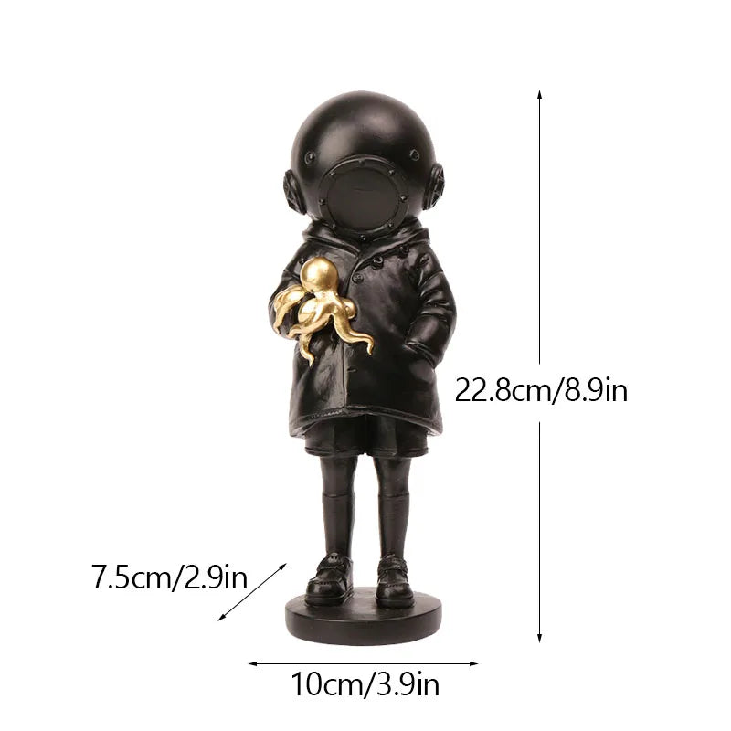 Dropshipping Banksy Sculpture Collection Flower Thrower Statue Pop Art Modern Balloon Girl Figurine Office Home Decoration
