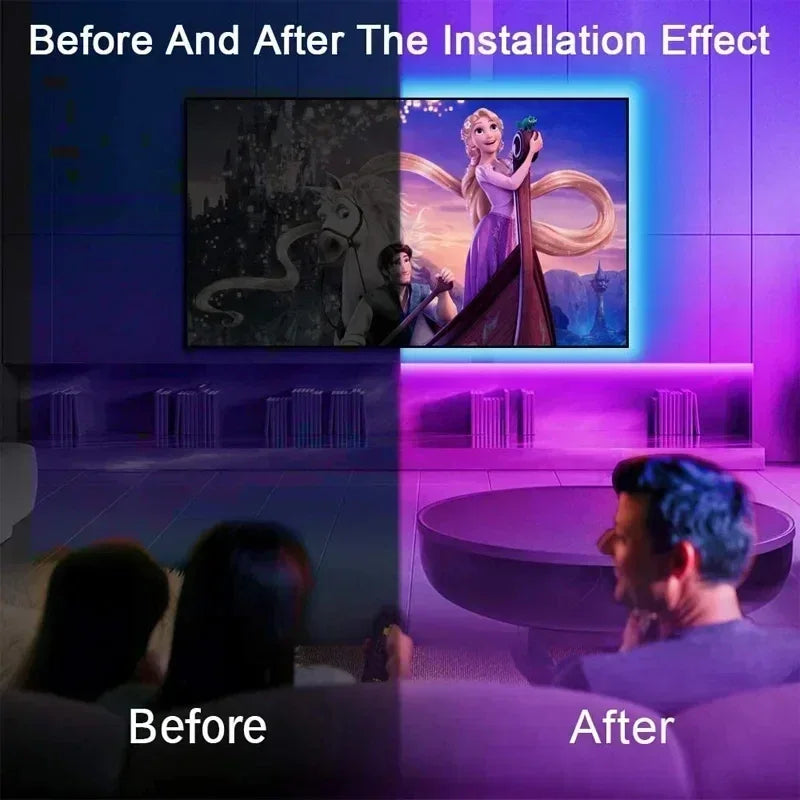RGB 5050 LED Strip Light with Remote Control &amp; App Control - USB-powered
