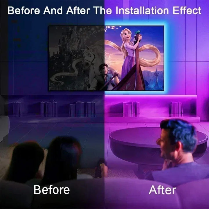 RGB 5050 LED Strip Light with Remote Control &amp; App Control - USB-powered