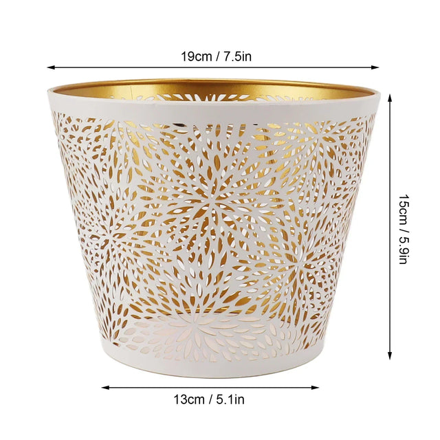 Metal lampshade with gold pattern