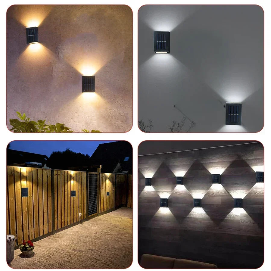 Waterproof LED Solar Wall Lamp: Up and Down Lighting for Balcony, Garden, Street and Landscape