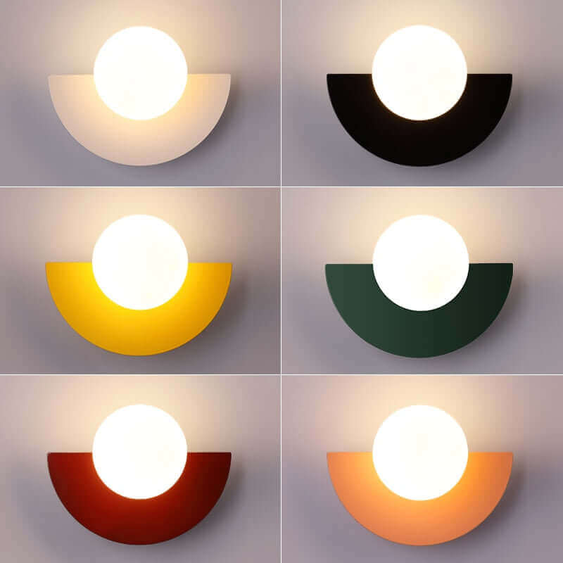 Half Moon Metal Wall Light. Available in 2 different sizes and various colors.