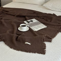 Solid color cotton sofa blanket