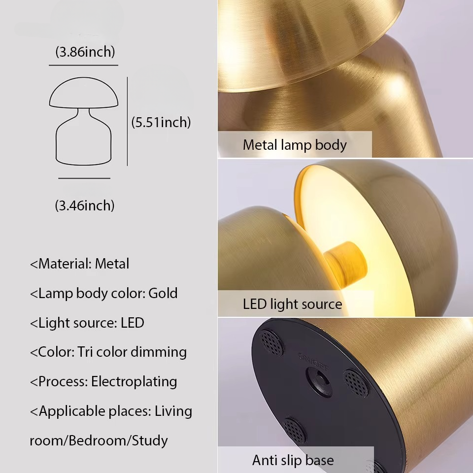 Versatile LED Touch Bedside Lamp - 3-color Dimmable Night Light