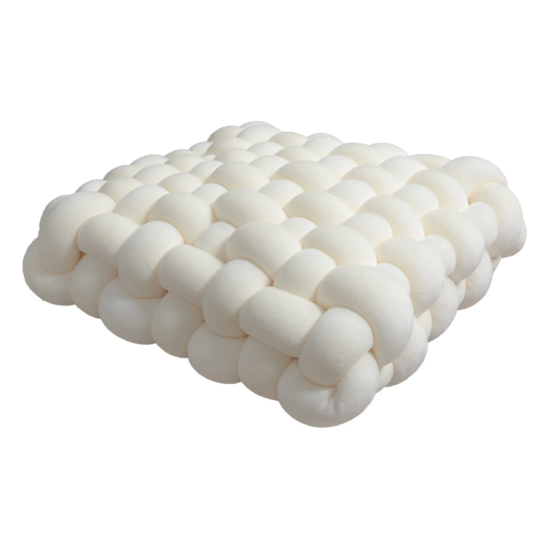 Living Room Soft Plush Knot Pillow Sofa Pillow Solid colour Square Handwoven Home Throw Pillow Square Woven Seat Cushion Pillow